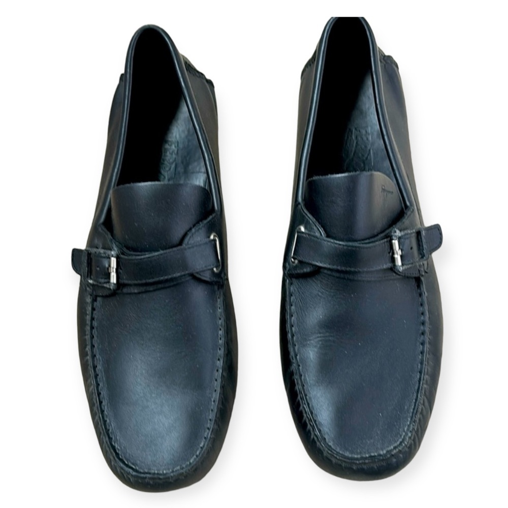 Men’s Ferragamo leather driving moccasin Size 10 1/2, lightly used,
